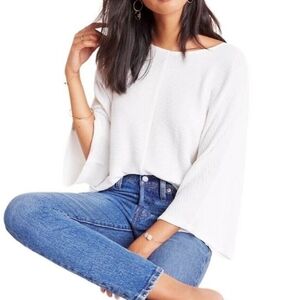 Maeve By Anthro Claire Dolman Sleeve White Pullover Large
